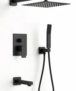Modern Matte Black Shower Set